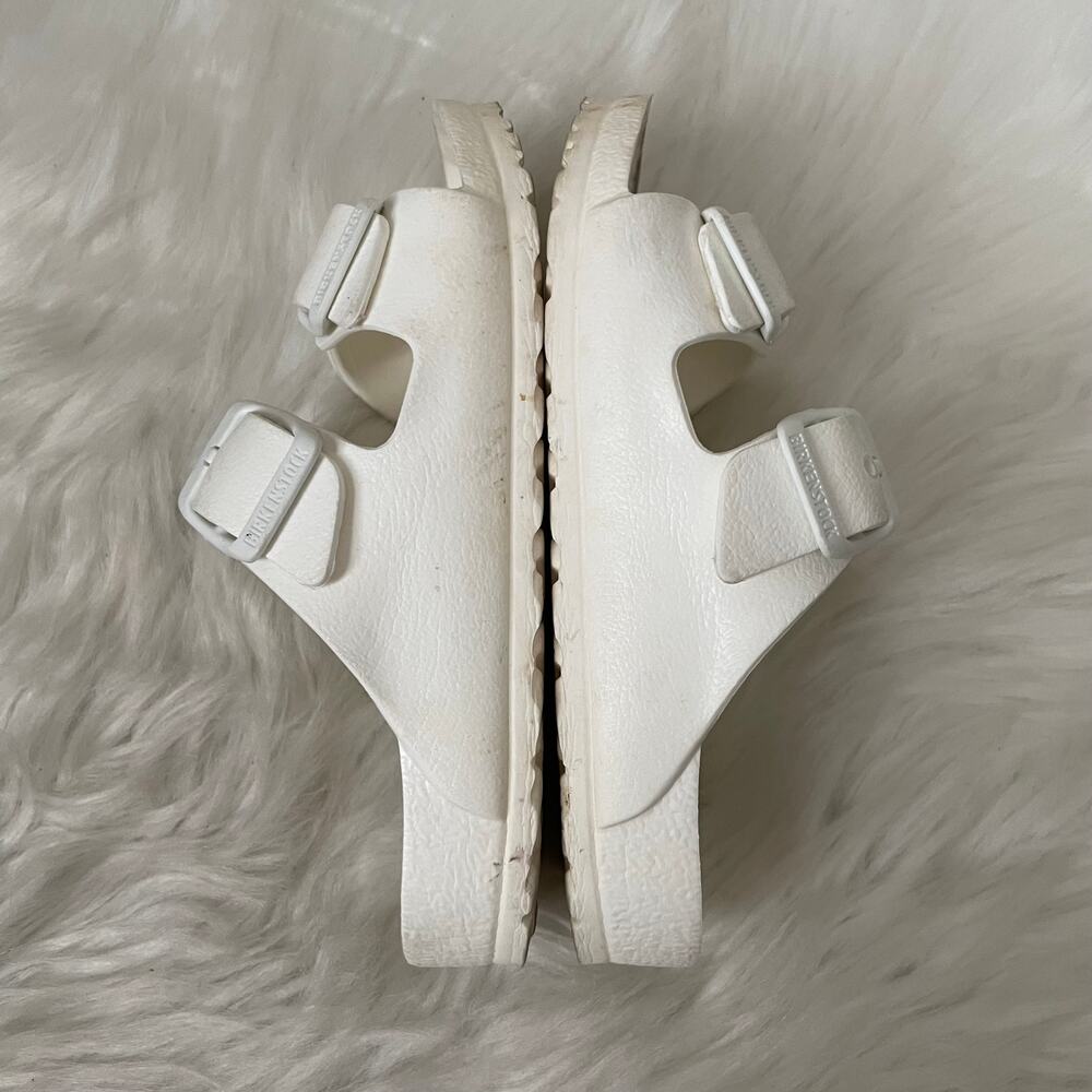 Birkenstock Sandals Kids 10-10.5 White Arizona Slides Flat Buckle Beachy Light - Picture 9 of 13
